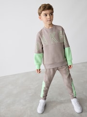 Baker by Ted Baker Grey Colourblock Sweatshirt and Joggers Set - Image 4 of 15