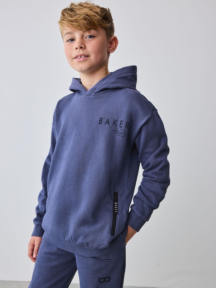 Baker by Ted Baker Blue 100% Cotton Hoodie And Joggers Set - Image 3 of 12