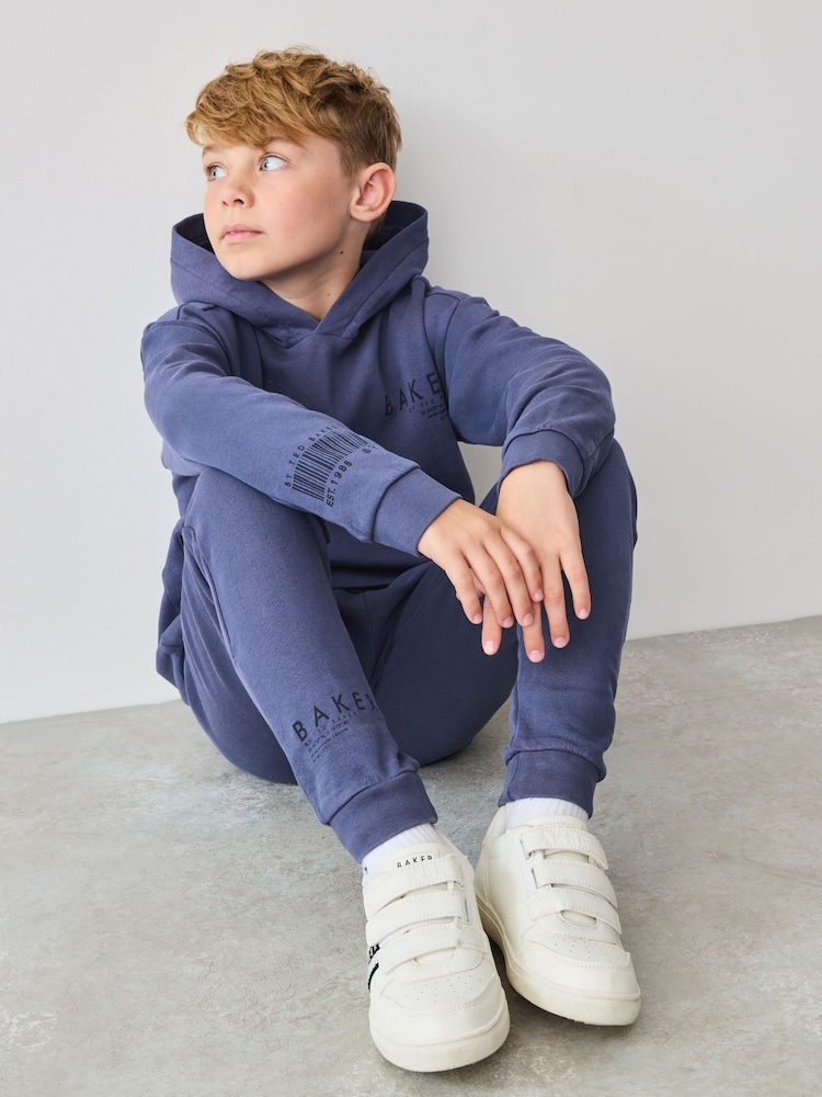 Baker by Ted Baker Blue 100% Cotton Hoodie And Joggers Set - Image 4 of 12