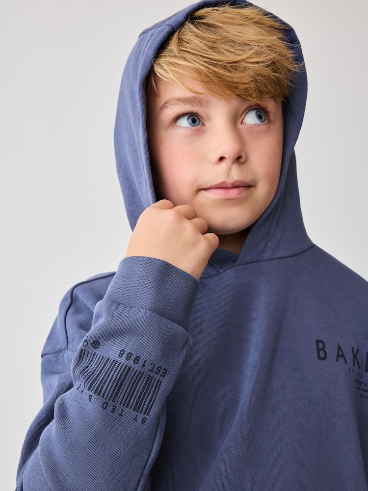 Baker by Ted Baker Blue 100% Cotton Hoodie And Joggers Set - Image 5 of 12
