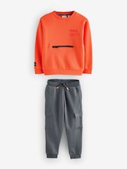 Baker by Ted Baker Sweatshirt and Cargo Joggers Set - Image 3 of 9