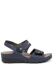 Blue - Pavers Blue Adjustable Embellished Sandals - Image 1 of 5