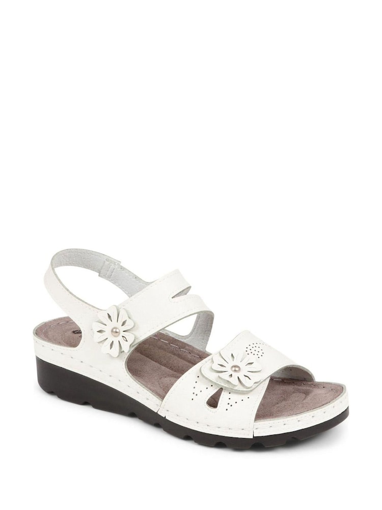 Pavers White Pavers Blue Adjustable Embellished Sandals - Image 1 of 5