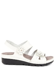 Pavers White Pavers Blue Adjustable Embellished Sandals - Image 2 of 5