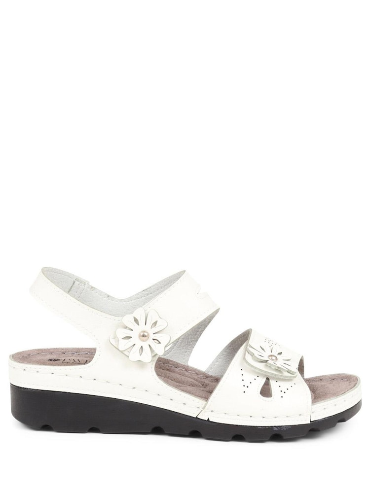 Pavers White Pavers Blue Adjustable Embellished Sandals - Image 2 of 5