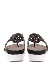 Pavers Black Pavers Embellished Toe Post Black Sandals - Image 2 of 5