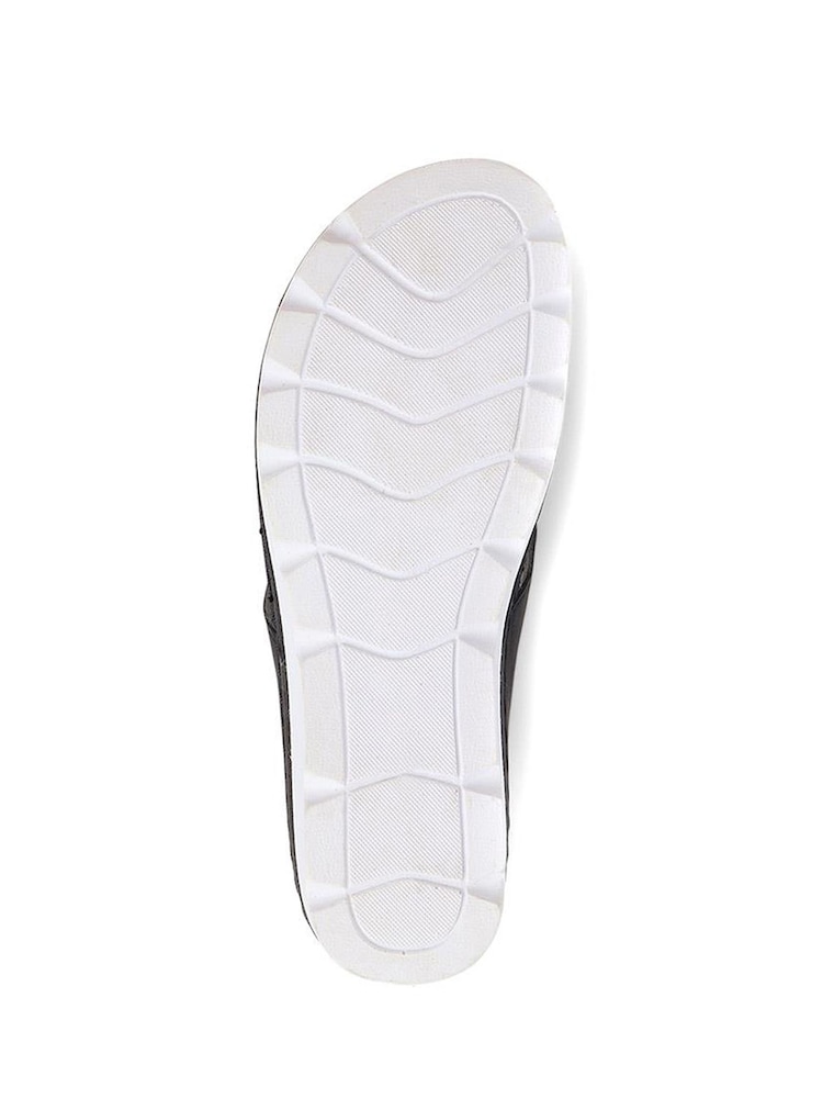 Pavers Black Pavers Embellished Toe Post Black Sandals - Image 5 of 5