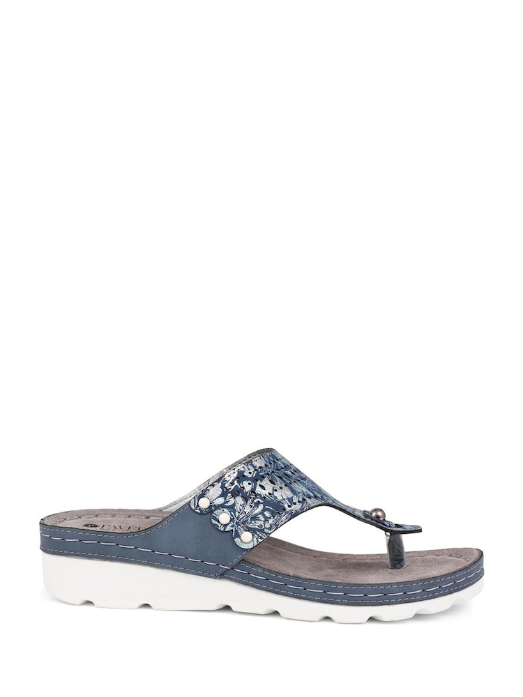 Azul - Pavers Leather T Bar Black Sandals - Imagen 1 de 4 Azul - Pavers Leather T Bar Black Sandals - Imagen 1 de 4