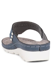 Pavers Blue Pavers Leather T Bar Black Sandals - Image 3 of 4