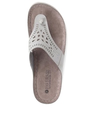 Pavers Grey Pavers Embellished Toe Post Black Sandals - Image 3 of 4