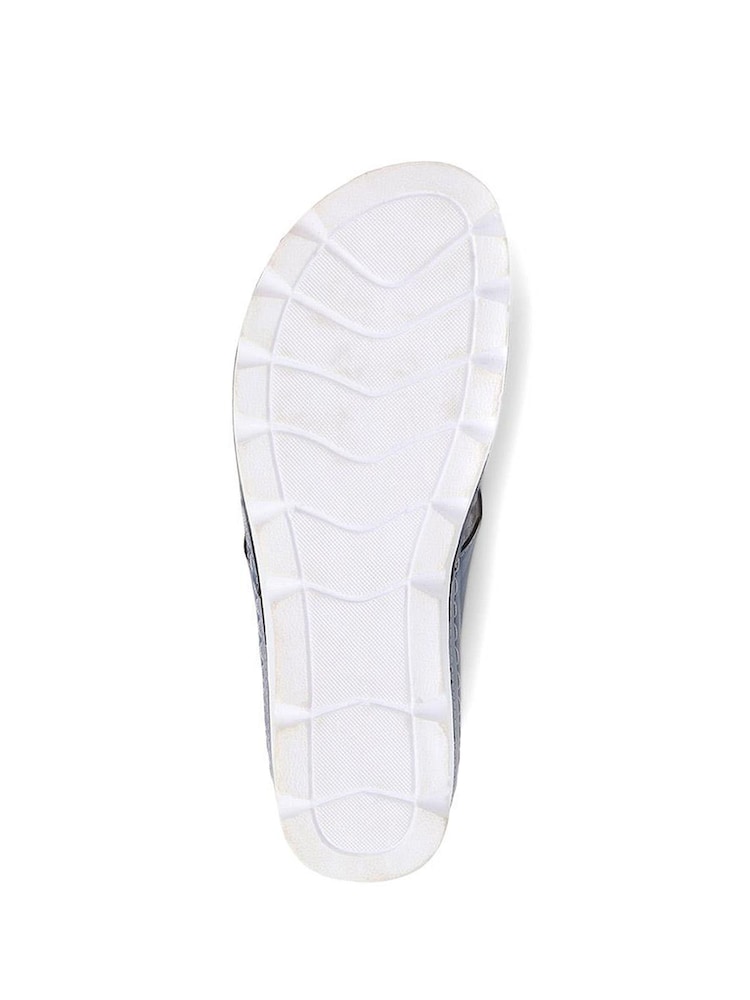 Pavers Blue Pavers Embellished Toe Post Black Sandals - Image 7 of 7