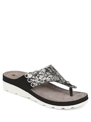 Pavers Black Pavers Leather T Bar Black Sandals - Image 3 of 5