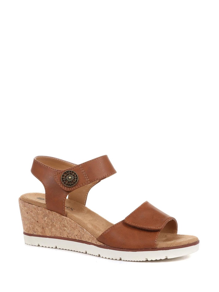 Pavers Brown Pavers Blue Adjustable Wedge Sandals - Image 2 of 5