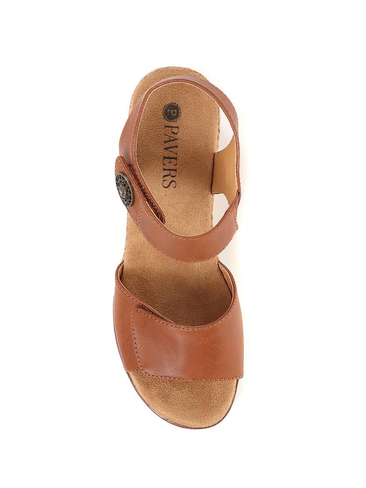 Pavers Brown Pavers Blue Adjustable Wedge Sandals - Image 4 of 5