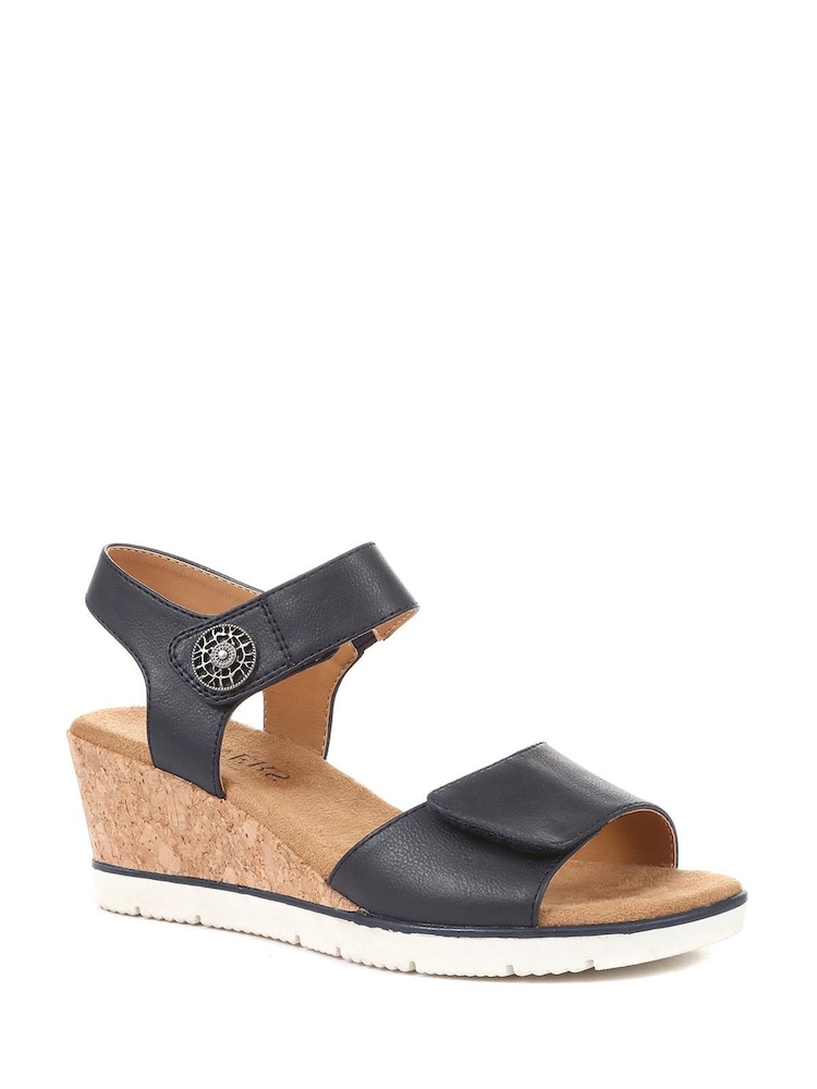 Pavers Blue Pavers Blue Adjustable Wedge Sandals - Image 3 of 5