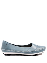 Pavers Blue Pavers Leather Slip On White Shoes - Image 1 of 5