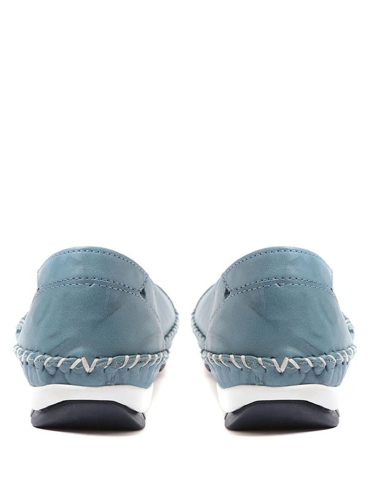 Pavers Blue Pavers Leather Slip On White Shoes - Image 2 of 5