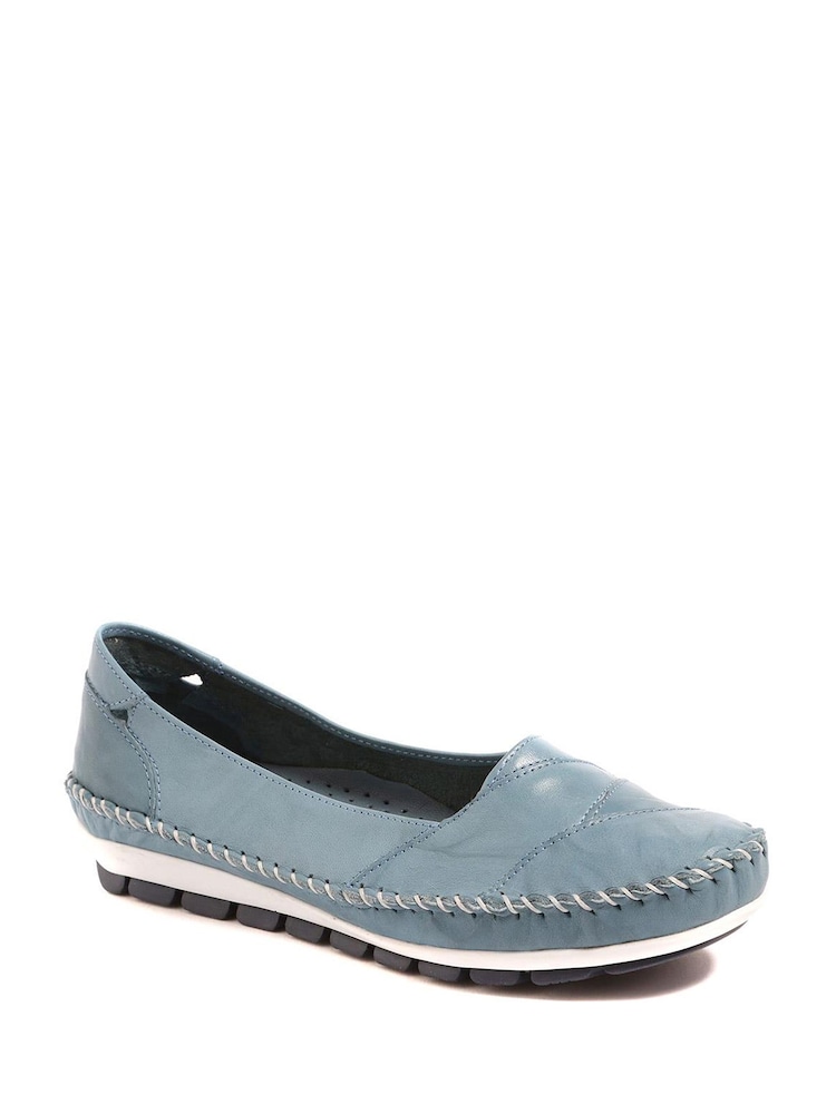 Pavers Blue Pavers Leather Slip On White Shoes - Image 3 of 5