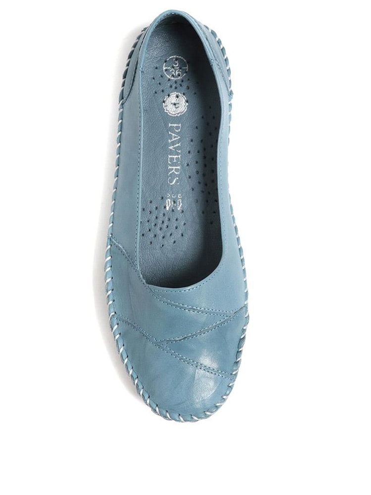 Pavers Blue Pavers Leather Slip On White Shoes - Image 4 of 5
