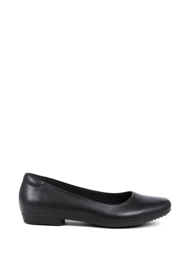Pavers Black Pavers Pointed Toe Ballet Black Flats - Image 1 of 5