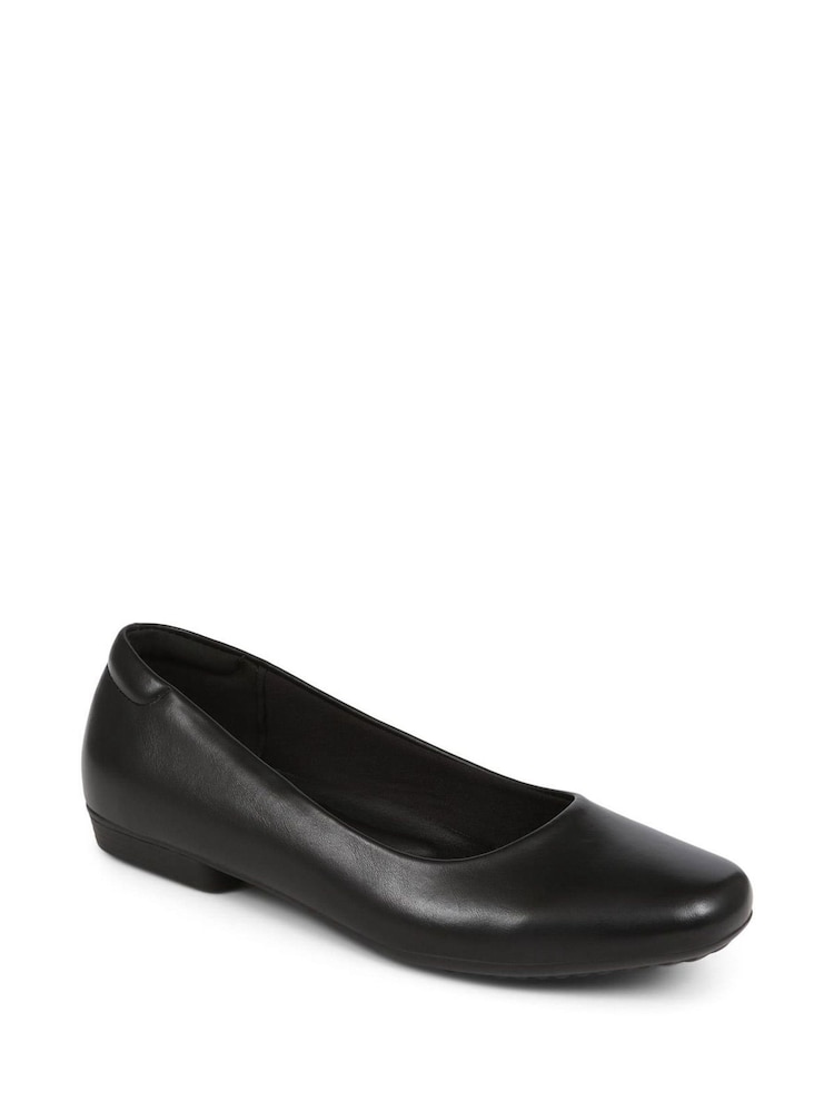 Pavers Black Pavers Pointed Toe Ballet Black Flats - Image 2 of 5