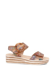 Pavers Brown Pavers Cream Touch Fasten Wedge Sandals - Image 1 of 5