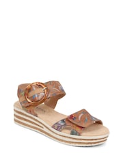 Pavers Brown Pavers Cream Touch Fasten Wedge Sandals - Image 2 of 5