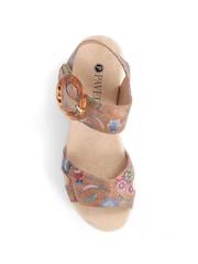 Pavers Brown Pavers Cream Touch Fasten Wedge Sandals - Image 3 of 5