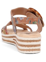Pavers Brown Pavers Cream Touch Fasten Wedge Sandals - Image 5 of 5