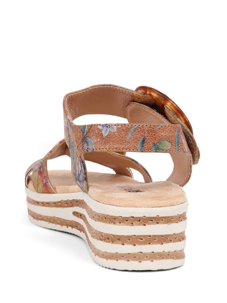 Pavers Brown Pavers Cream Touch Fasten Wedge Sandals - Image 5 of 5
