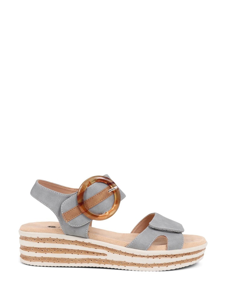 Pavers Blue Pavers Cream Touch Fasten Wedge Sandals - Image 1 of 5