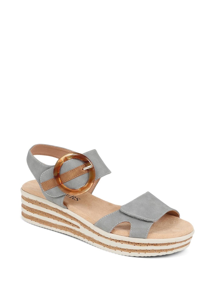 Pavers Blue Pavers Cream Touch Fasten Wedge Sandals - Image 2 of 5