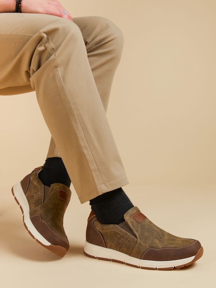 Pavers Light Brown Pavers Wide Fit Slip-Ons Trainers - Image 1 of 6