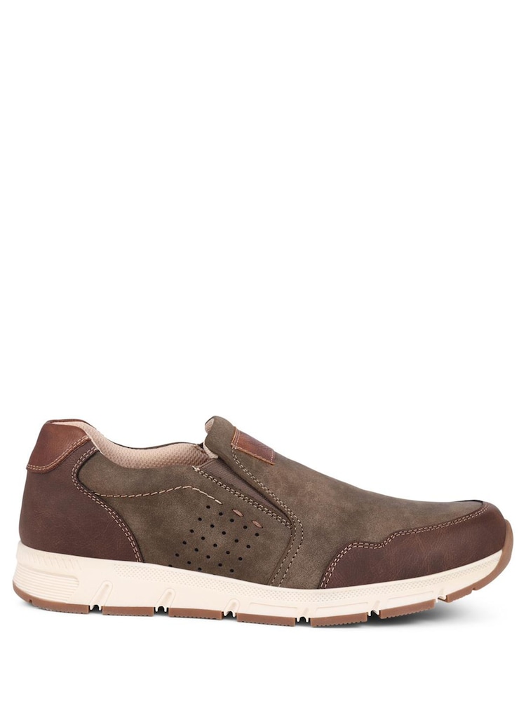Pavers Light Brown Pavers Wide Fit Slip-Ons Trainers - Image 2 of 6