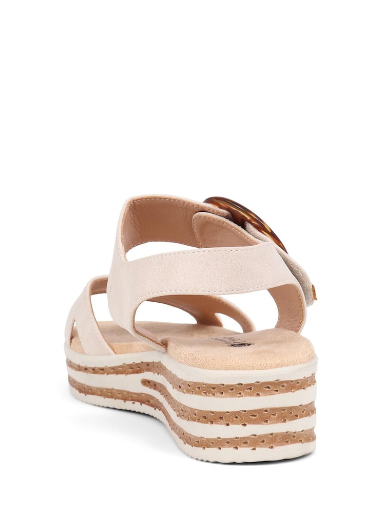 Pavers Cream Pavers Cream Touch Fasten Wedge Sandals - Image 3 of 5