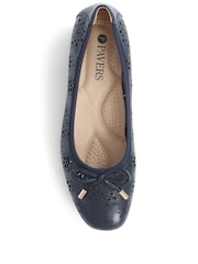 Pavers Blue Cut Out Detail Court Shoes - Image 4 of 5