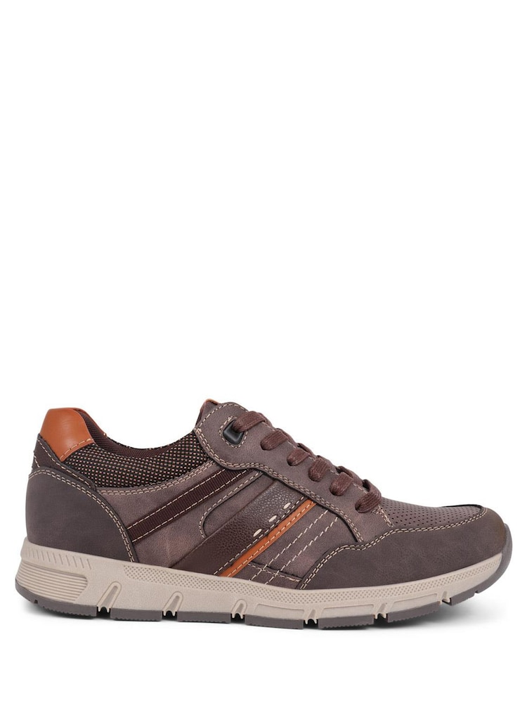 Pavers Tan Multi Pavers Lace Up Brown Trainers - Image 1 of 5