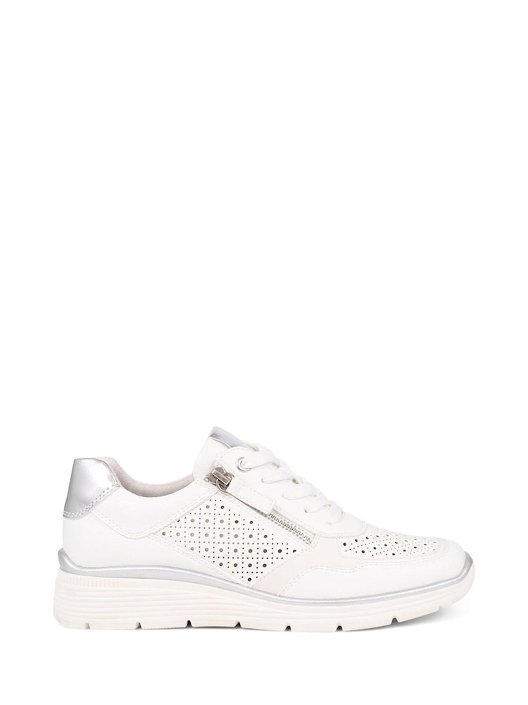 Blanco - Zapatillas de deporte con suela gruesa y doble cierre de Pavers - Imagen 1 de 5