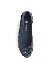 Pavers Blue Pavers Blue Floral Leather Ballet Pumps - Image 4 of 5