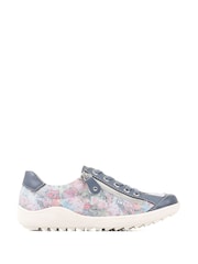 Pavers Blue Pavers Blue Floral Lace-Up Trainers - Image 1 of 5