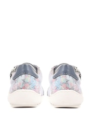 Pavers Blue Pavers Blue Floral Lace-Up Trainers - Image 2 of 5