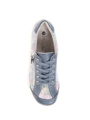 Pavers Blue Pavers Blue Floral Lace-Up Trainers - Image 4 of 5