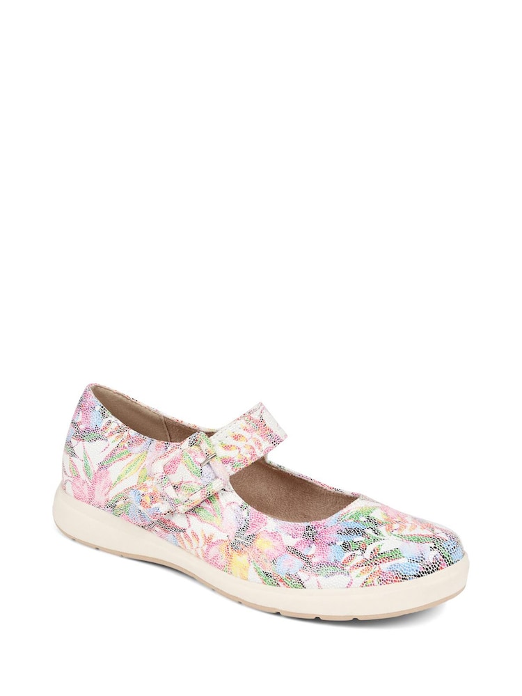 Blanco/rosa - Merceditas blancas con cierre de velcro de Pavers - Imagen 2 de 5
