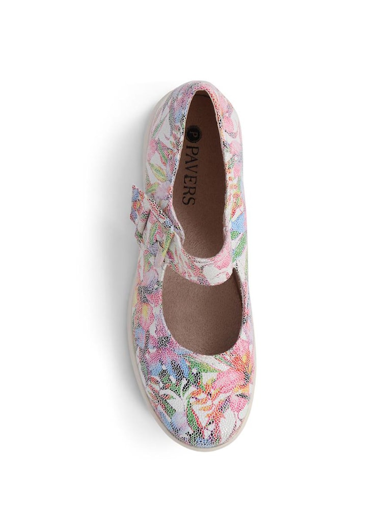 Pavers White / Pink Pavers Touch Fasten Mary Janes White Shoes - Image 4 of 5
