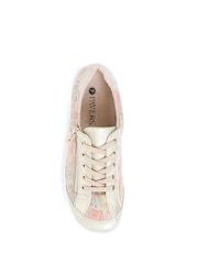 Pavers Gold Pavers Blue Floral Lace-Up Trainers - Image 4 of 5