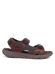 Pavers Brown Pavers Wide Fit Adjustable Brown Sandals - Image 1 of 5