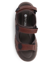 Pavers Brown Pavers Wide Fit Adjustable Brown Sandals - Image 4 of 5