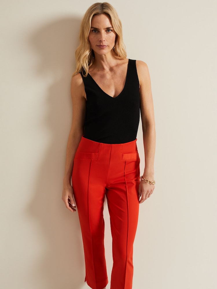 Phase Eight Red Miah Stretch Capri Trousers - Image 3 of 5