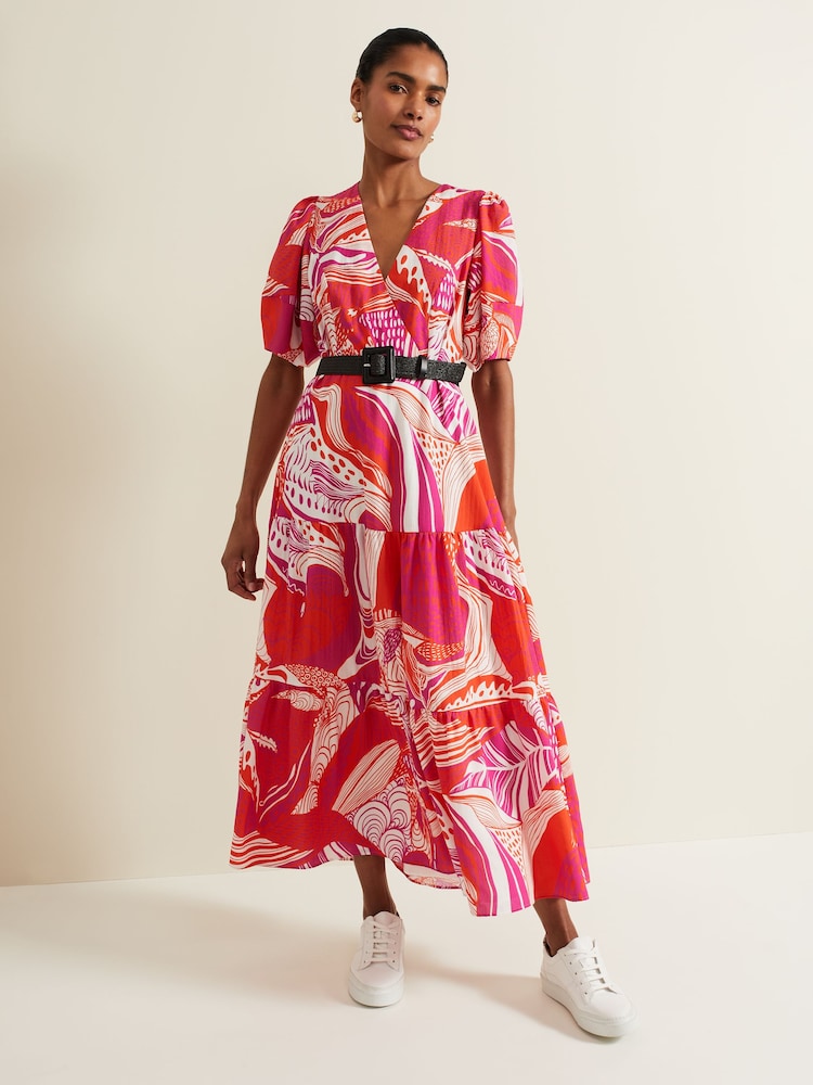 Phase Eight Red Tilda Midi Dress - Image 1 of 9