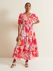 Phase Eight Red Tilda Midi Dress - Image 3 of 9